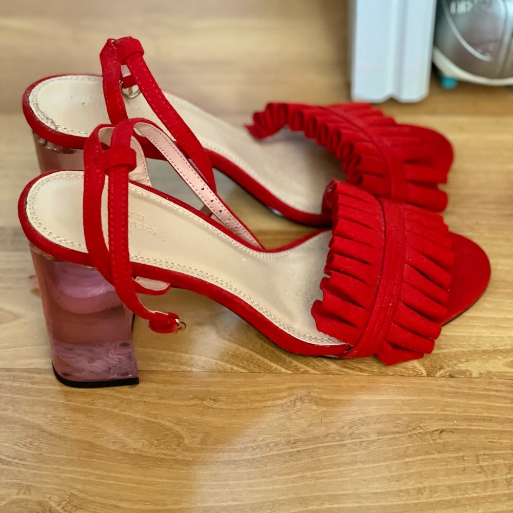 Red Ruffle Sandals - Picture 2 of 5